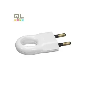 CSATLAKOZÓDUGÓ 2P 6A, FEHÉR MŰANYAG 50162