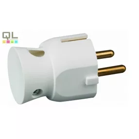   CSATLAKOZÓDUGÓ 2P+F FÖLDELT, OLDALSÓ BEKÖTÉSŰ MŰANYAG FEHÉR 50316