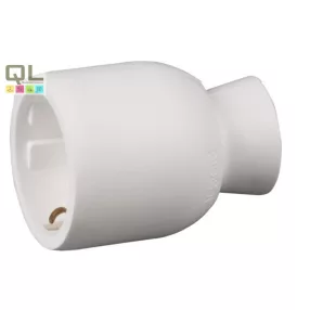   CSATLAKOZÓALJZAT, 2P+F FÖLDELT, HÁTSÓ BEKÖTÉSŰ MŰANYAG FEHÉR 50317