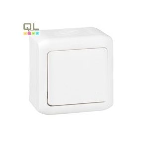   FORIX IP44 FALON KÍVÜLI EGYPÓLUSÚ NYOMÓ 6A 250V FEHÉR 782364