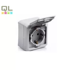   FORIX IP44 FK 2P+F FÖLDELT CSATLAKOZÓALJZAT 16A CSAPÓFEDÉLLEL FEHÉR 782373