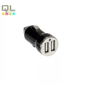 Autós töltő 2db USB csatlakozóval fekete 2,1A 5V 50682