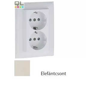 EFAPEL 90332_CMF gyerekzáras dupla dugalj, elefántcsont