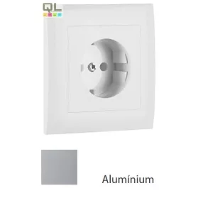   EFAPEL 90903_TAL Fedlap kerettel Schuko csatlakozóaljzathoz, gyerekzáras alumínium