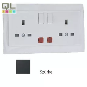   EFAPEL 90343_CIS Komplett dupla csatlakozóaljzat visszajelzővel (brit típusú) szürke