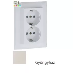 EFAPEL 90332_CPE gyerekzáras dupla dugalj, gyöngyház