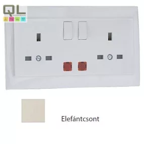   EFAPEL 90343_CMF Komplett dupla csatlakozóaljzat visszajelzővel (brit típusú) elefántcsont