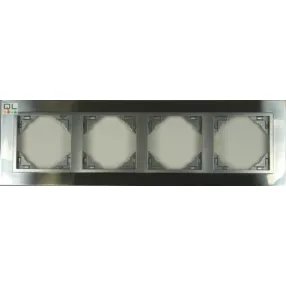EFAPEL 90940_TIA METALLO Négyes keret, inox/alumínium