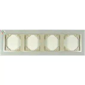   EFAPEL 90940_TCP Crystal Négyes keret, kristály/gyöngyház