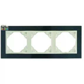 EFAPEL 90930_TGG PETRA Hármas keret, gránit/jég