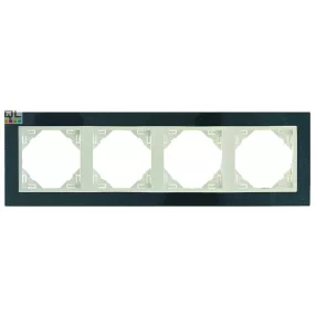 EFAPEL 90940_TGG PETRA Négyes keret, gránit/jég