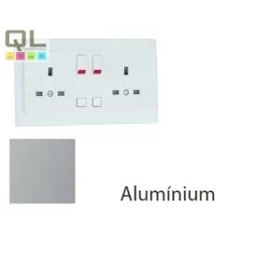   EFAPEL 90344_CAL Komplett dupla csatlakozóaljzat (brit típusú) alumínium