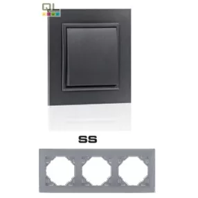 EFAPEL 90930_TSS ANIMATO Hármas keret, szürke