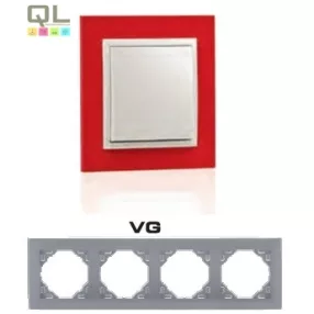 EFAPEL 90940_TVG ANIMATO Négyes keret, piros