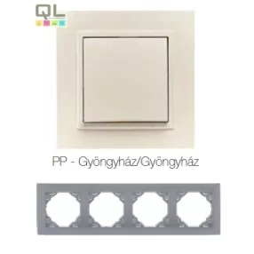 EFAPEL 90940_TPP ANIMATO Négyes keret, gyöngyház