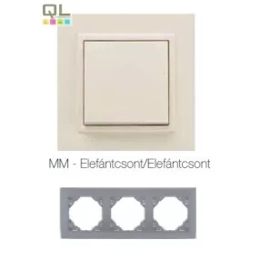 EFAPEL 90930_TMM ANIMATO Hármas keret, elefántcsont