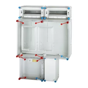   HENSEL 1 és 3 fázisú két mérőhelyes fogyasztásmérő szekrény, mindennapszaki(80A) és vezérelt(32A)/H-tarifa(63A) szabadvezetékes, fogyasztói főelosztóval HB33K024-U