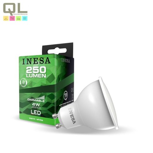 INESA GU10 LED Spot Dimmelhető 4W 3000K 105° 60475 - !!!A termék értékesítése megszűnt!!!