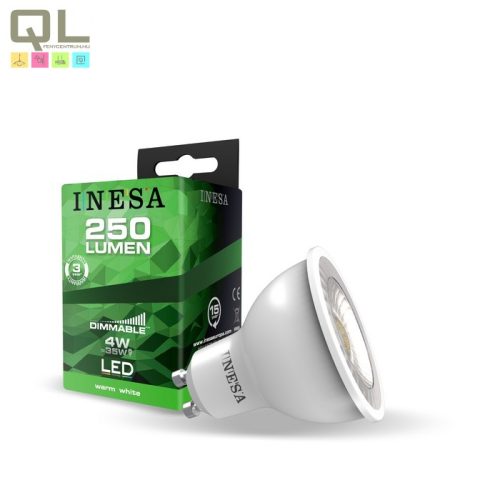 INESA GU10 LED Spot Dimmelhető 4W 3000K 38° 60481 - !!!A termék értékesítése megszűnt!!!