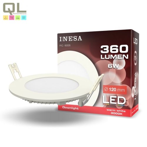 INESA LED PANEL 120mm 6W 3000K 60535 - !!!A termék értékesítése megszűnt!!!