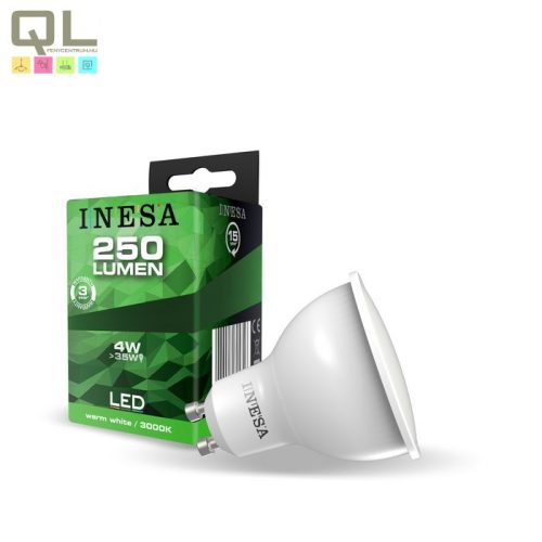INESA GU10 LED Spot 4W 3000K 105° 60565 - !!!A termék értékesítése megszűnt!!!