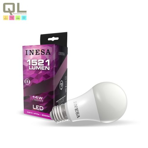 INESA E27 LED Körte 14W 3000K 180° 60610 - !!!A termék értékesítése megszűnt!!!