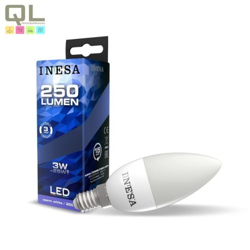 INESA E14 LED Gyertya 3W 3000K 160° 60621 - !!!A termék értékesítése megszűnt!!!