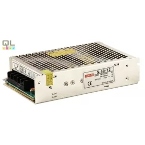   LED Szalag tápegység  5A  60W IP20 kimenet: 12VDC bemenet: 230V nyitott LLT5A60WF