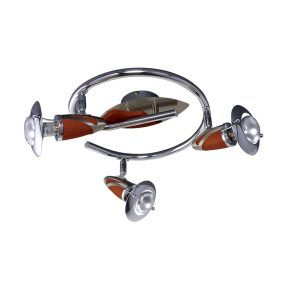   Prezent ZEUS spotlámpa/3 R50/40W, matt króm/cseresznye csiga 467