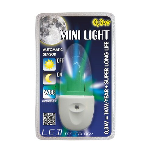 Prezent MINI LIGHT éjszakai fény LED/0,3W fehér/kék/zöld 1613