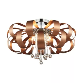   Luxera RIBBON CRYSTAL mennyezet lámpa 6xG9/33W Ø60cm réz 64374