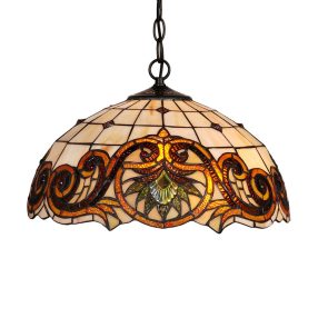 Prezent TIFFANY függeszték 2xE27/60W Ø40cm 95