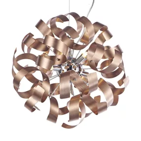   Luxera RIBBON függeszték 5xG9/33W Ø42cm matt réz/króm 64358