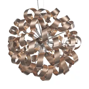   Luxera RIBBON függeszték 12xG9/33W Ø60cm matt réz/króm 64359