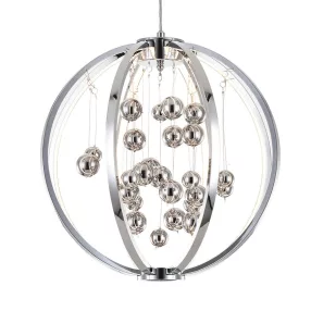   Luxera GALACTICA LED függeszték 57,6W/4500lm 3000K Ø45cm króm/fehér 61300