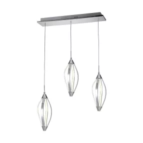   Luxera SAKURA LED függeszték/3 13,2W/3170lm 3000K ↔75cm króm/fehér 61306