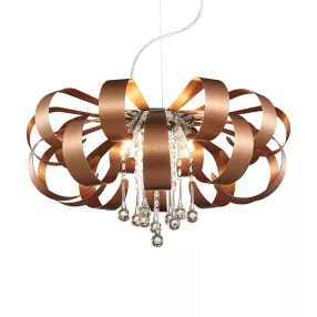   Luxera RIBBON CRYSTAL függeszték 6xG9/33W Ø60cm ↕120cm réz 64408