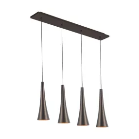   Luxera MADERA LED függeszték/4 20W/878lm 3000K ↕120cm ↔69cm kávé 64411