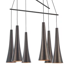   Luxera MADERA LED függeszték/6 30W/1300lm 3000K Ø53cm ↕120cm kávé 64412