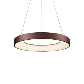   Luxera GENTIS LED függeszték 40W/2400lm 4000K Ø48cm ↕120cm kávébarna 18405