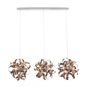   Luxera RIBBON függeszték/3 3xG9 33W ↔110cm ↕120cm matt réz 64421