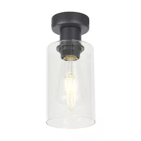   Prezent ORADEA menny.lámpa/1 E27/40W Ø22cmmatt fekete/víztiszta üveg 64424