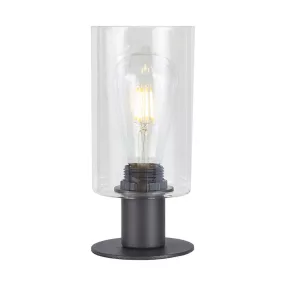   Prezent ORADEA asztali lámpa/1 E27/40W ↕22cm matt fekete/víztiszta üveg 64426
