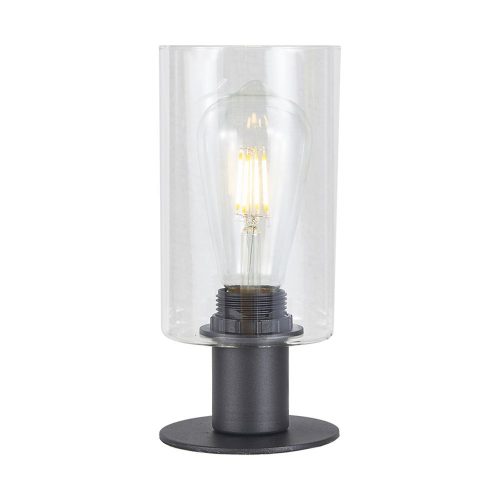 Prezent ORADEA asztali lámpa/1 E27/40W ↕22cm matt fekete/víztiszta üveg 64426