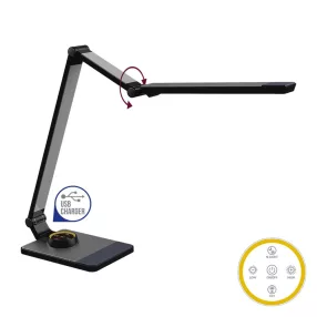   Prezent AKAN LED íróasztali lámpa 10W/500lm 3000-6300K +USB matt ezüst 31212