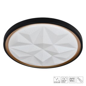   Prezent NURRIA LED mennyezet lámpa 36W/2520lm 3000-6500K Ø41,5cm fekete/arany 71327