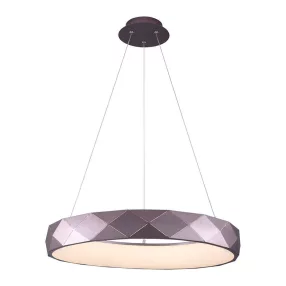   Luxera CANVAS LED függeszték 38W/2250lm 4000K Ø48cm kávébarna 18416
