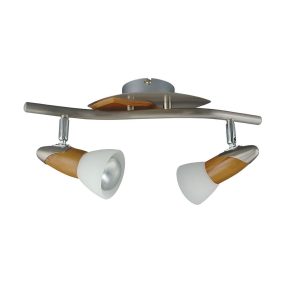 Prezent REA spotlámpa/2 R50/40W, matt króm/sötét fa 451