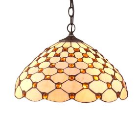   Prezent TIFFANY függeszték 2xE27/60W gyöngyös Ø41,5cm 58