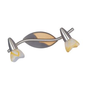   Prezent SISSI spotlámpa/2 E14/40W, matt króm/világosfa 461